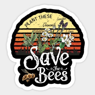 Vintage Plant These Save The Bees Gift Sticker